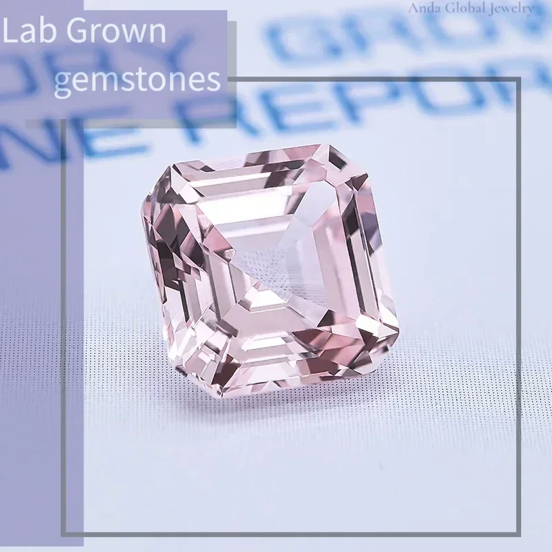 

L-лабораторный выращенный сапфир Asscher Cut Morgan Pink VVS1 Подвески Драгоценный камень DIY Усовершенствованные материалы для изготовления ювелирных изделий Сертификат на выбор