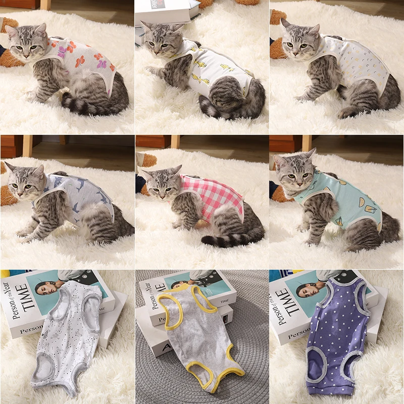 Kitten Recovery Suits Puppy Pet Vest Cat Anti-Licking Surgery Recovery Clothes Breathable Pet Care Jumpsuit Dogs Supplies