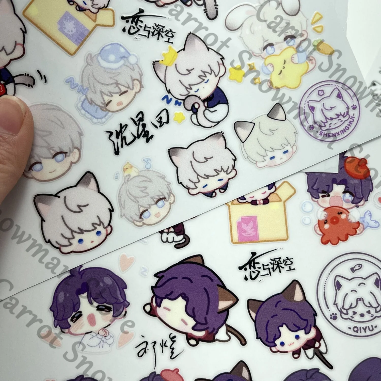 사랑과 Deepspace Sylus Zayne Rafayel Xavier Caleb 애니메이션 데칼 Paster 스티커 태그 편지지 Cospaly 만화 장식 선물