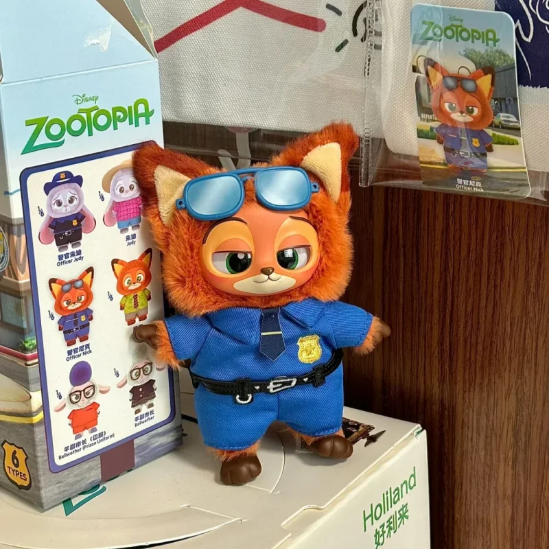 Miniso Zootopia Series Vinyl Figures Nick & Judy Toy Keychain Blind Box Gift Set Trendy Collectible Trendy Blind Box Toys