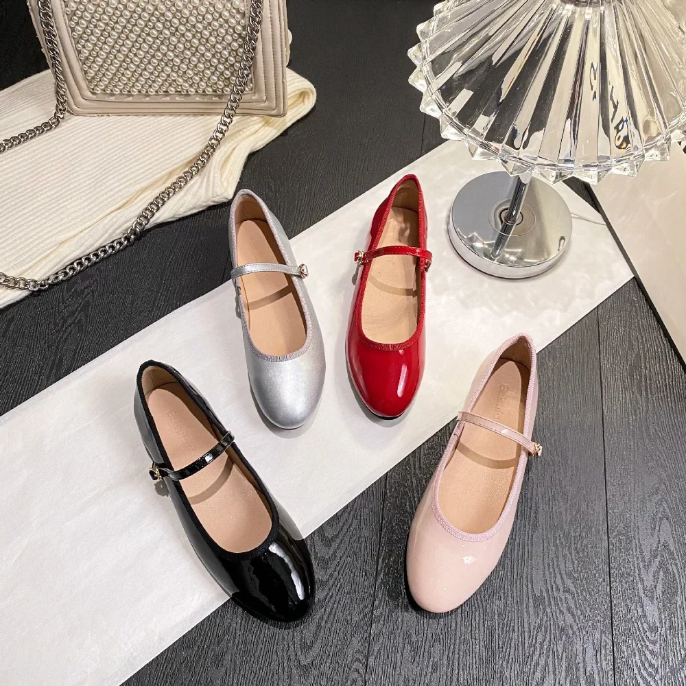 Flat shoes women\'s 2026 new Mary Jane single strap shallow mouth soft soled ballet shoes summer round toe single shoes women