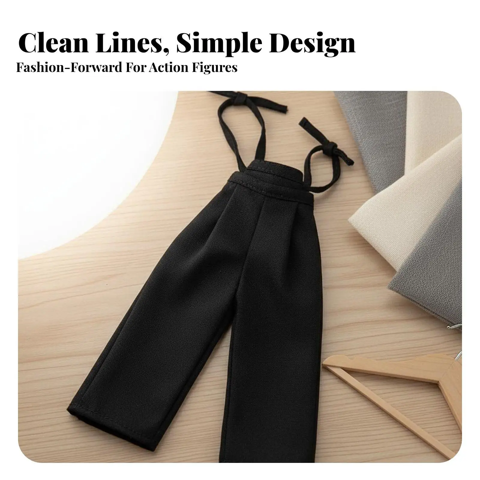 6xDark Action Figure Pants with Straps Cloth Material 1/6 Scale Action Figure Outfit Realistic Look 12 Inch Figure Pants for Toy