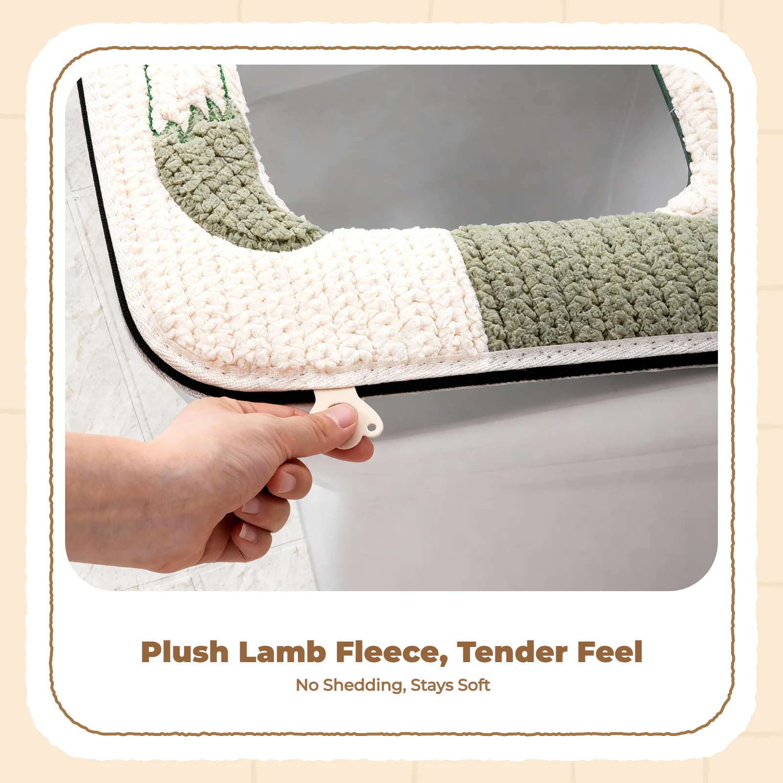 

Waterproof plush toilet seat cover