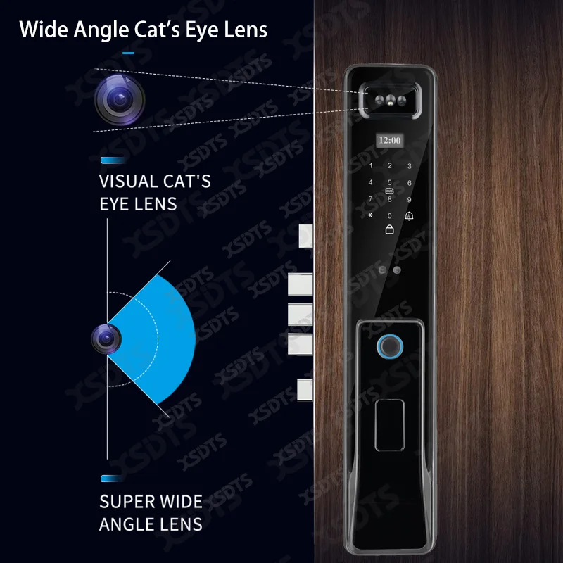 Imagem -04 - Smart Digital Door Lock com Câmera Aplicativo Tuya Voice Intercom Reconhecimento Facial 3d Senha de Impressão Digital Wifi