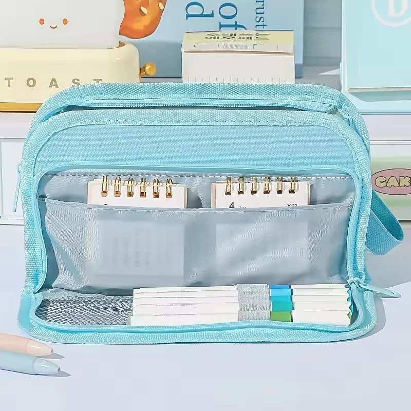 

Styled Large - Capacity Grid Pen Bag, Multifunctional Stationery Pouch for Middle and Primary School Students, Stain - Resistant