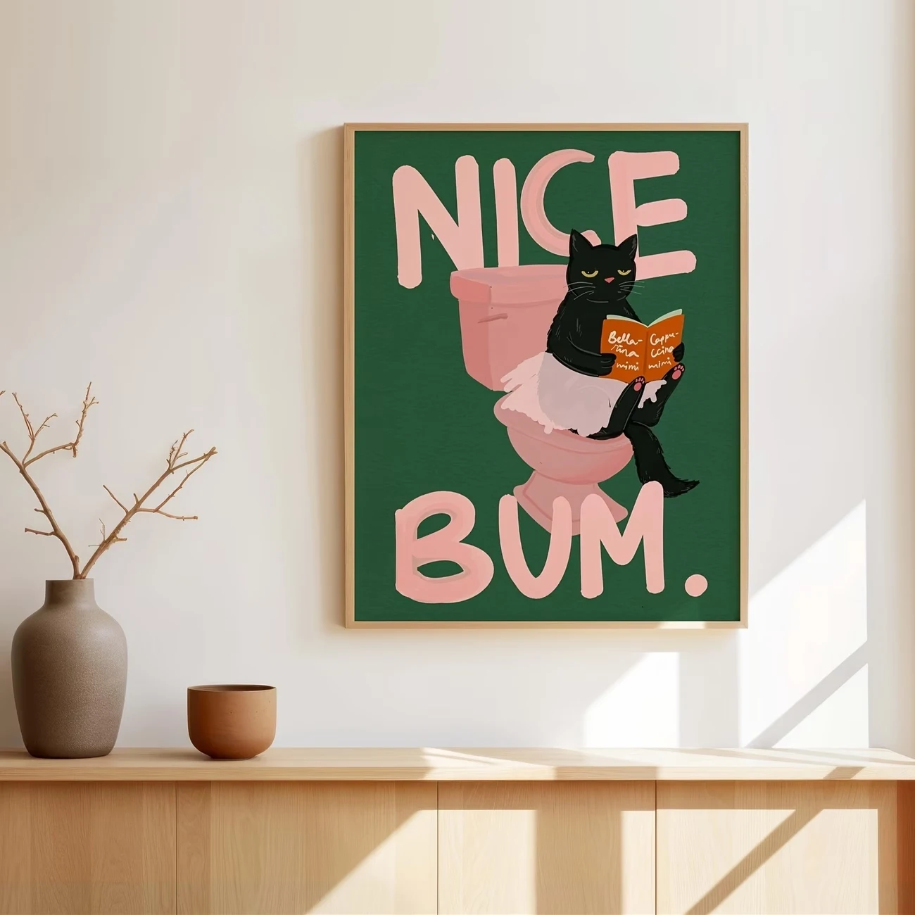 Modern Nice Bum Black Cat Wall Art Print Canvas Painting Poster Picture For Living Room,Bathroom Home Decor