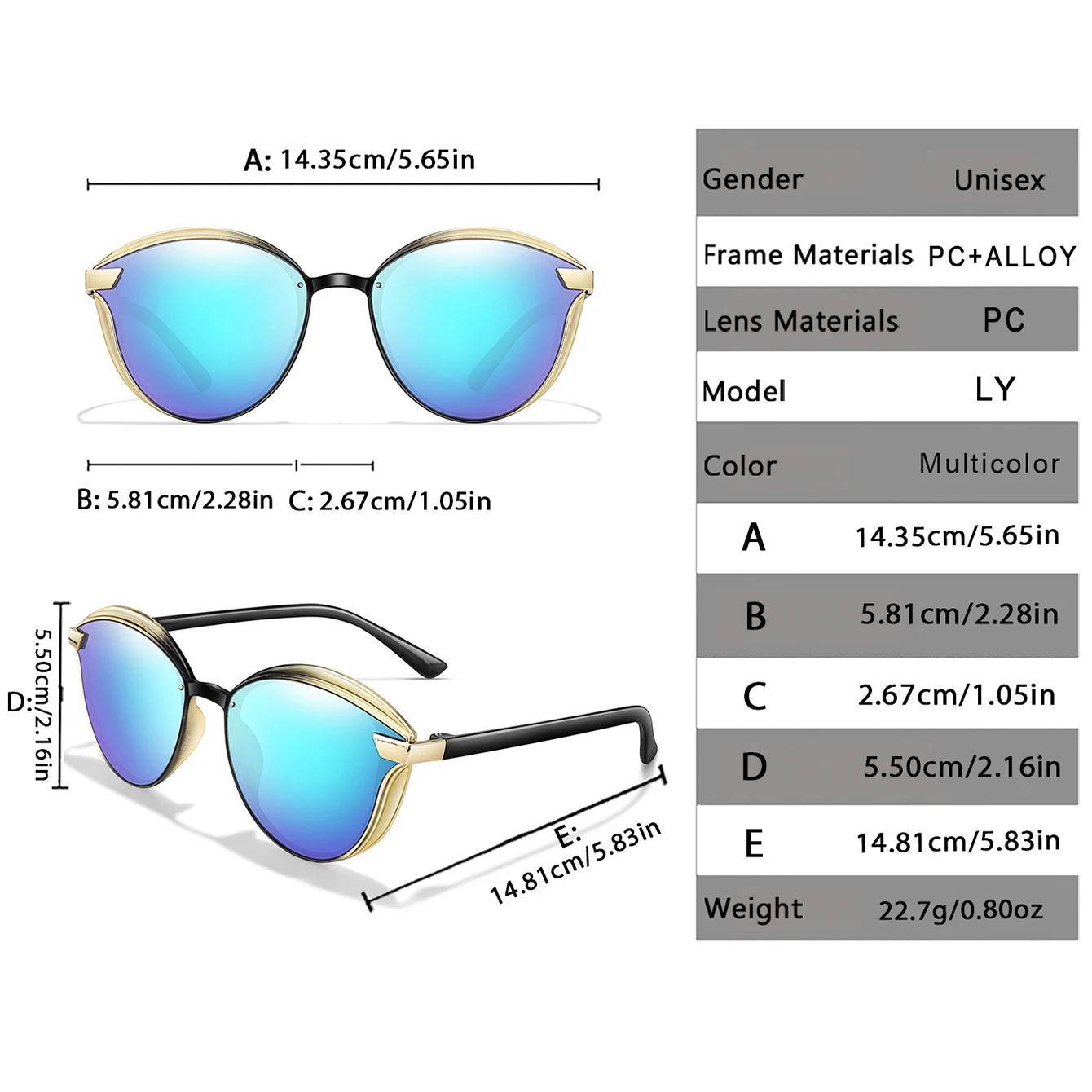Women and Men's Trendy Round Sunglasses Casual Oval Eyewear for Outfit Shopping Selfie Party Travel Beach Vintage Glasses