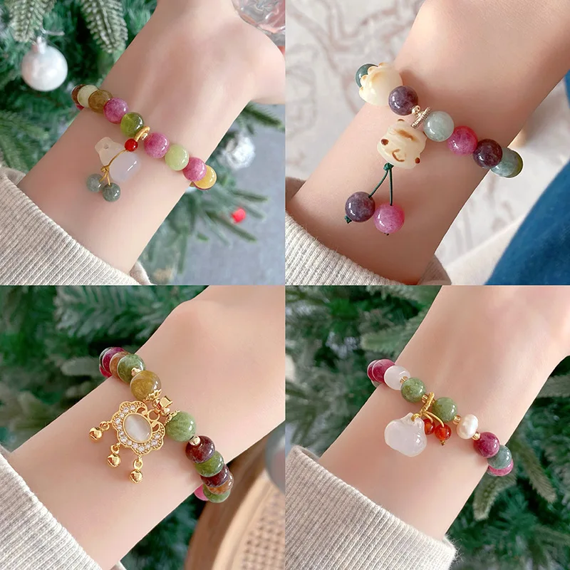 

Художественный яркий браслет в Ретро этническом стиле с безопасным замком и подвеской в виде кошки на удачу подарки подруге