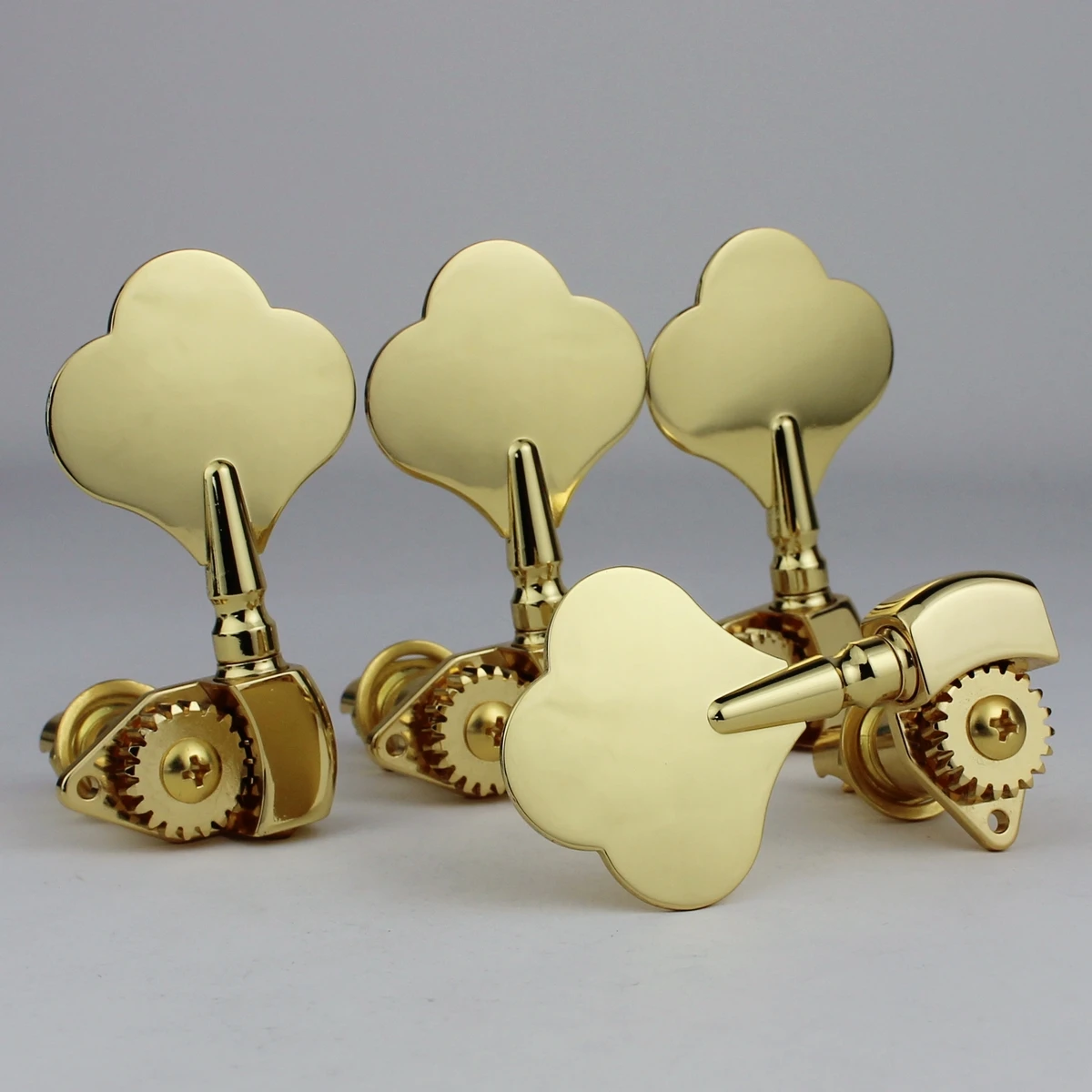 

GUYKER-Open Frame Electric Bass Machine Heads Tuners Gear Ratio 1:20 Tuning Keys Gold