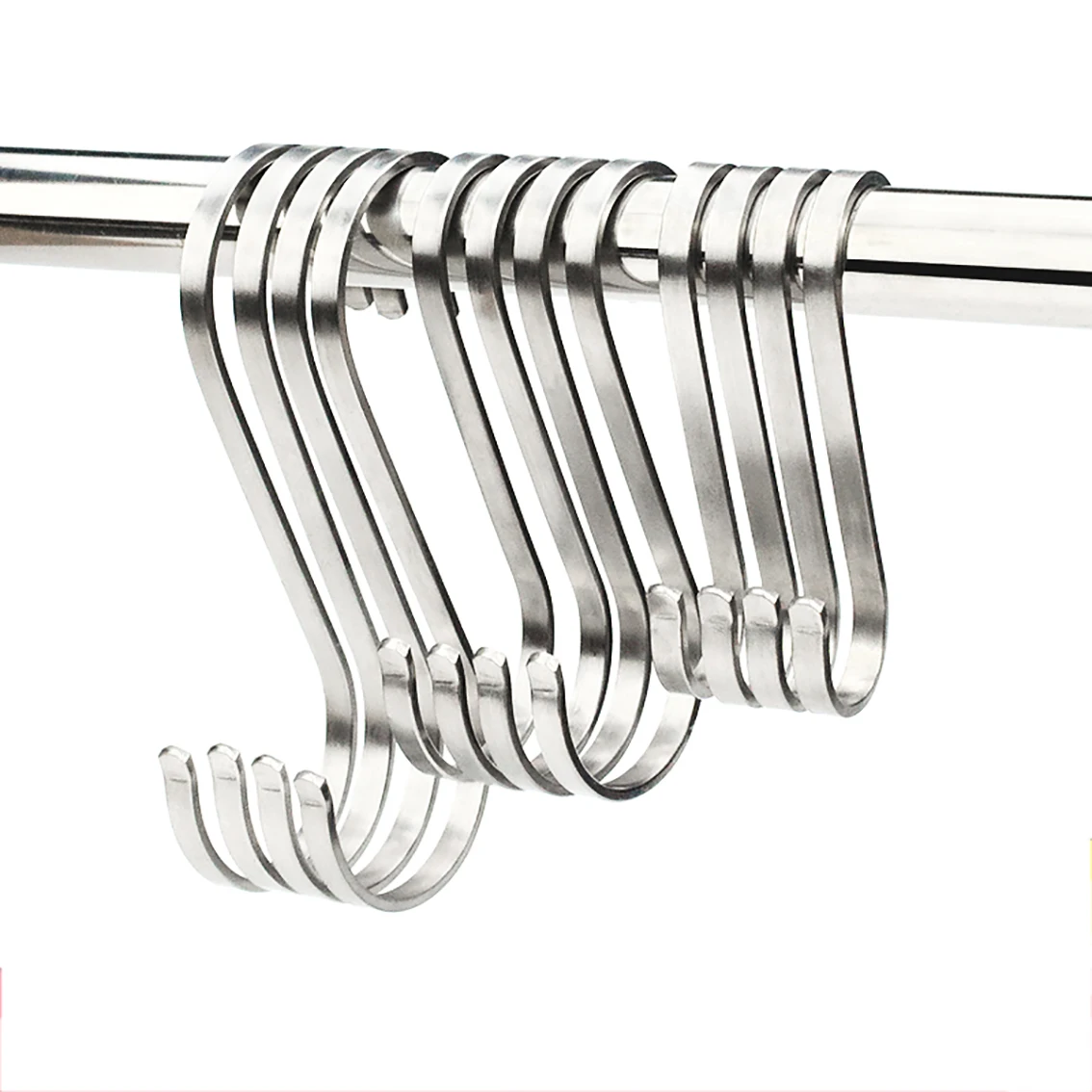 Gantungan handuk Stainless Steel, 304 kait bentuk S melubangi, gantungan penyimpanan handuk tipe belakang pintu kabinet kamar mandi dapur
