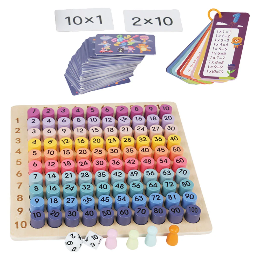 

99 Multiplication Board Training Toy Math Games for Kids 8-12 Concept Wooden Flash Cards Plastic Montessori Preschool