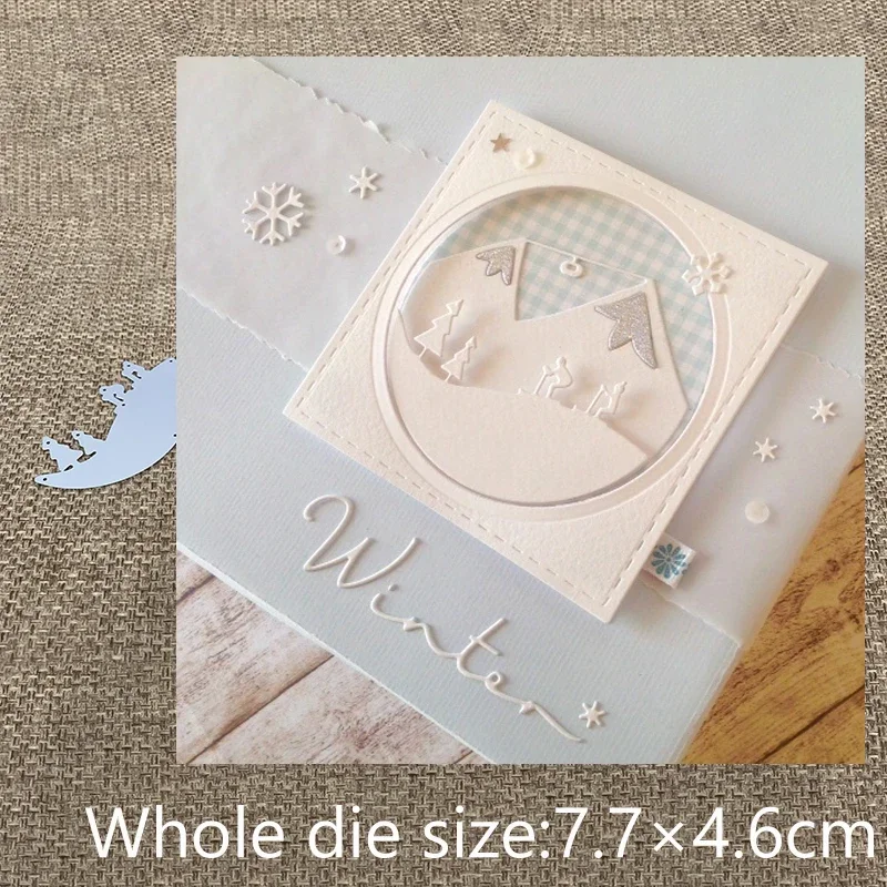 New Design Craft Metal Cutting Die cut die skiing kids semicircle decoration scrapbook Album Paper Card Craft Embossing die cuts
