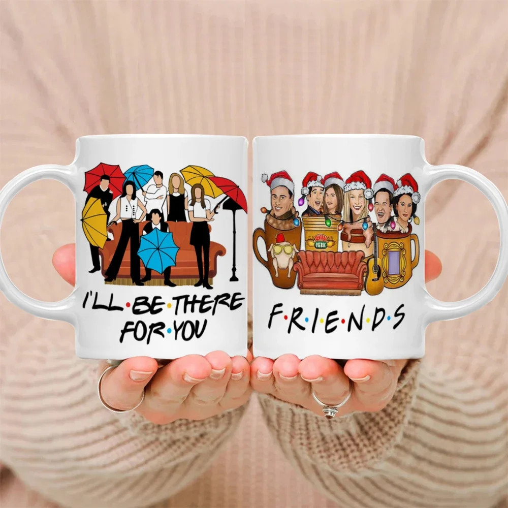 Friends TV Show Mug Classic Quotes Icons White Ceramic Coffee Cup Popular Sitcom Fan Gift For Friends Series Lovers