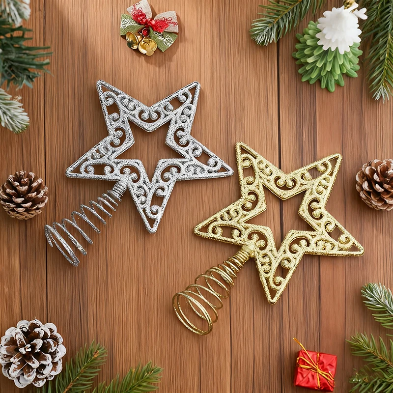 1 Stücke Weihnachtsbaum Top Dekoration Funkelnde 19 cm Sterne Weihnachten Party DIY Bastelbedarf Dekoration Navidad Neujahr 2025 Geschenk