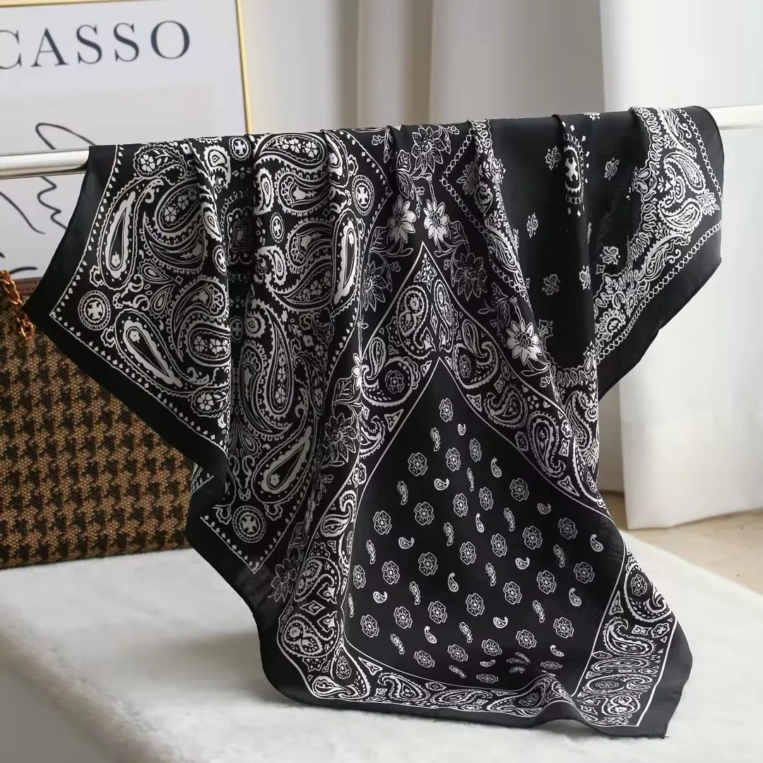 

New 100% Natural Silk Scarf Square Female Fashion Beach Pashmina Bufanda Women Shawl Wraps Bandana 65cm Scarves Foulard Echarpe