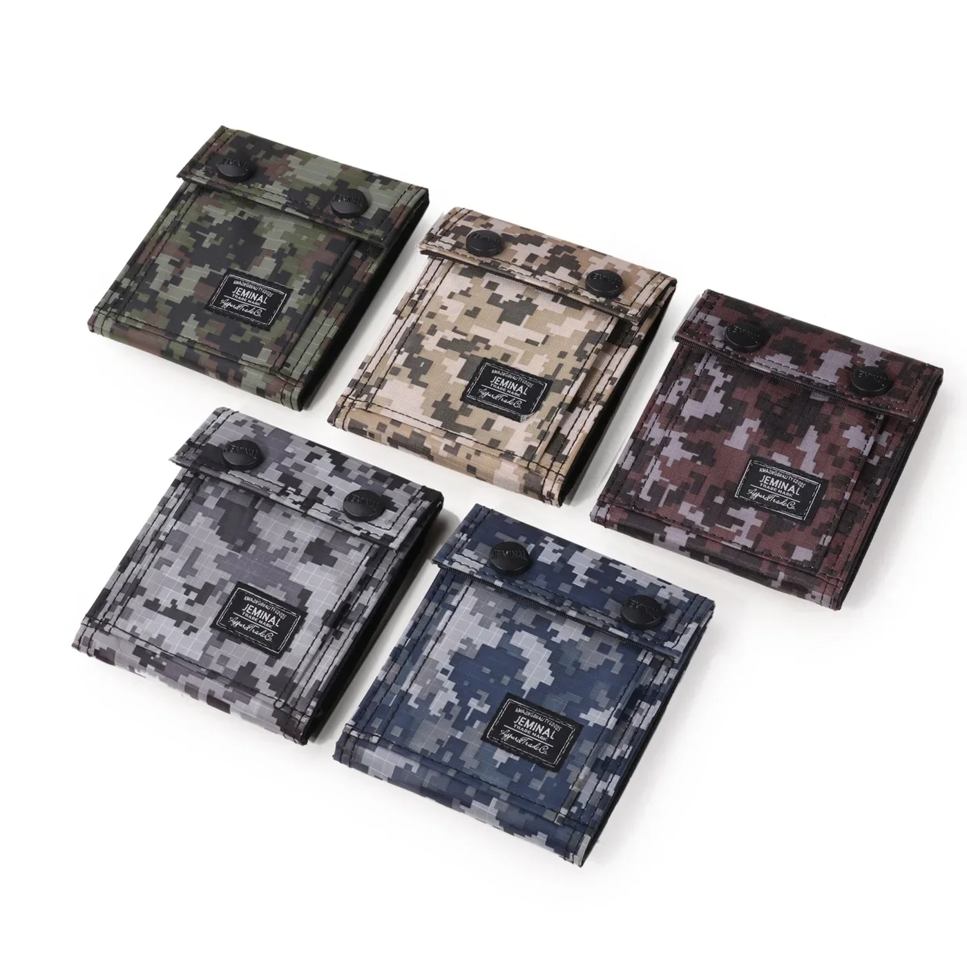 

Casual Camouflage Folding Wallet Portable Short Change Purse ID Card Cash Coin Purse 2024 Simple Style Men's Small Clutch