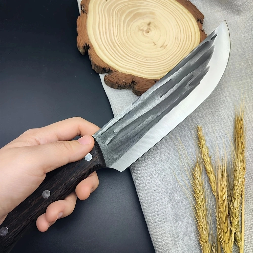 Kitchen Meat Cleaver Forged Chef Knife Fish Cutting Boning Slicing Full Tang Wood Handle Butcher Knife Kitchen Cutter Tools