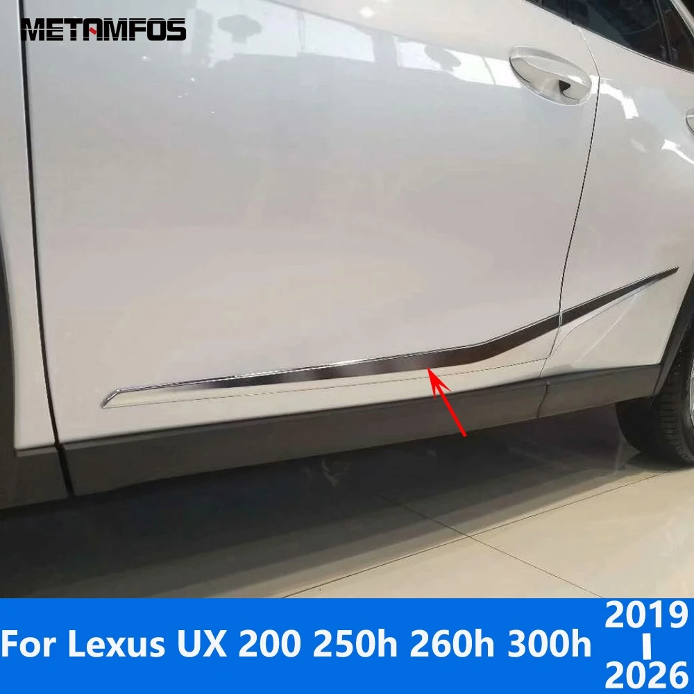 

For Lexus UX 200 250h 260h 300h 2019-2024 2025 2026 Chrome Door Side Line Strip Body Skirt Molding Trim Accessories Car Styling