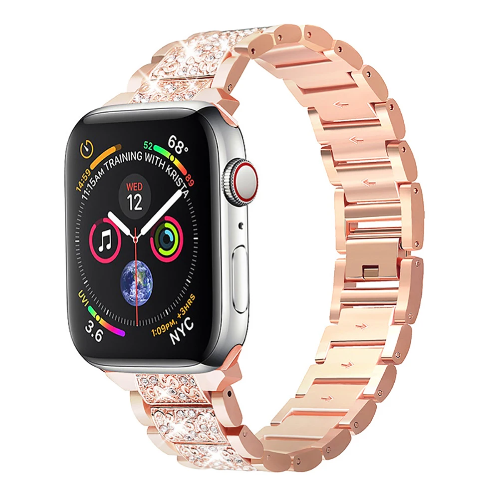 Inlaid Diamon Decorative Metal Bracelet For Apple Watch Strap 38mm 40mm 41mm 42mm 44mm 45mm iWatch Band Series 3 4 5 6 7 8 SE