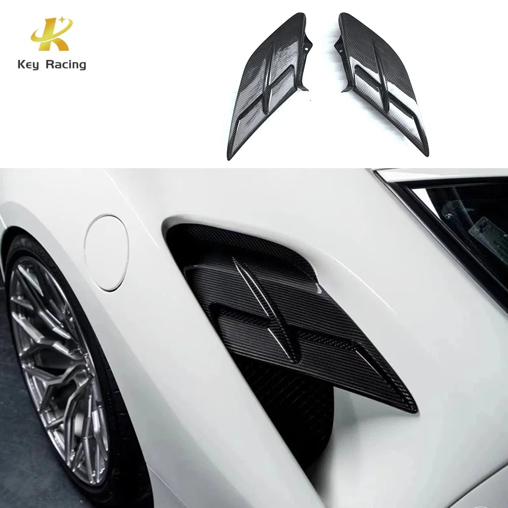 Dry Carbon Fiber Side Air Intake Fins Flap Wings For Ferrari 488 GTB Rear Fender Air Intakes Rear Vent