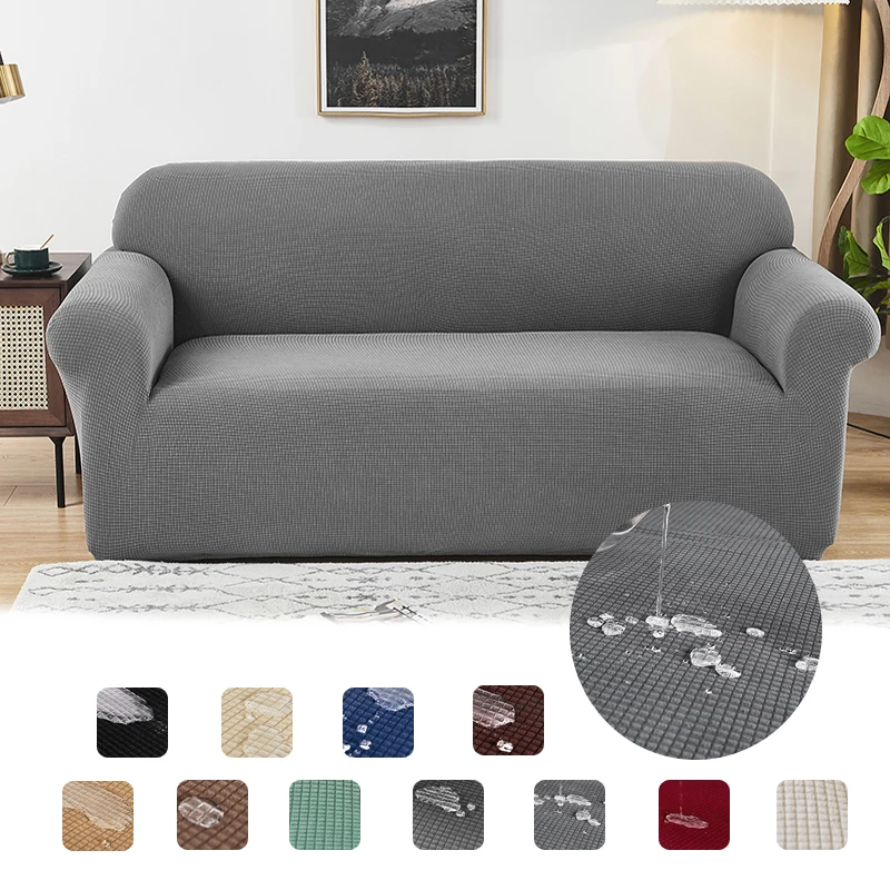 Wodoodporna narzuta na sofę, podwójna wodoodporna narzuta na sofę, Stretch kanapa żakardowa Slipcover, szczelne pokrowiec na meble dla dzieci, Pet