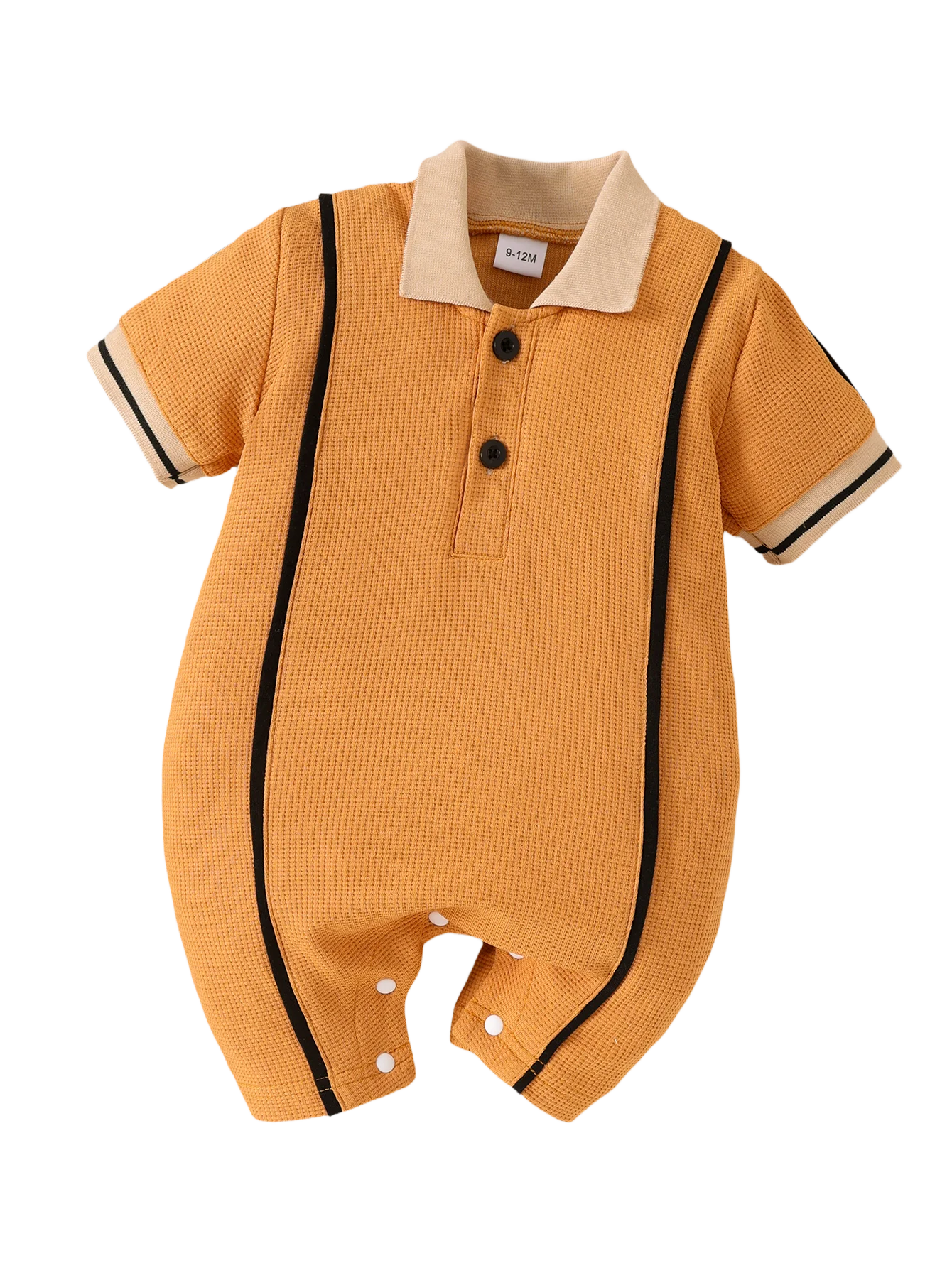 

Baby Orange Gingham Collared Onesie Adorable Unisex Infant Romper for Boys And Girls