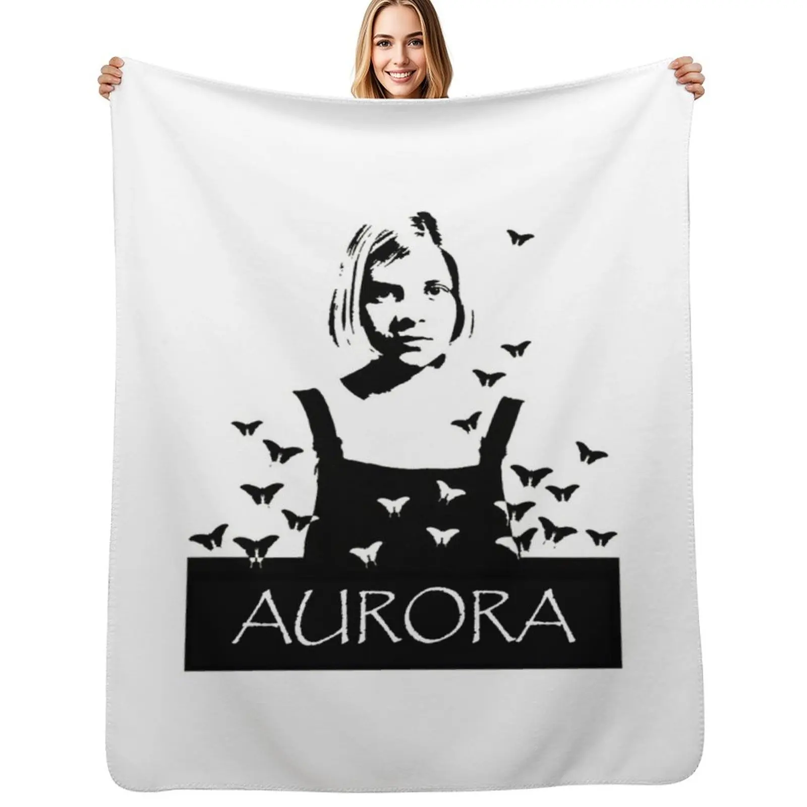Aurora Aksnes Throw Blanket Sofa Quilt Loose warm for winter Flannels Retros Hairy Blankets