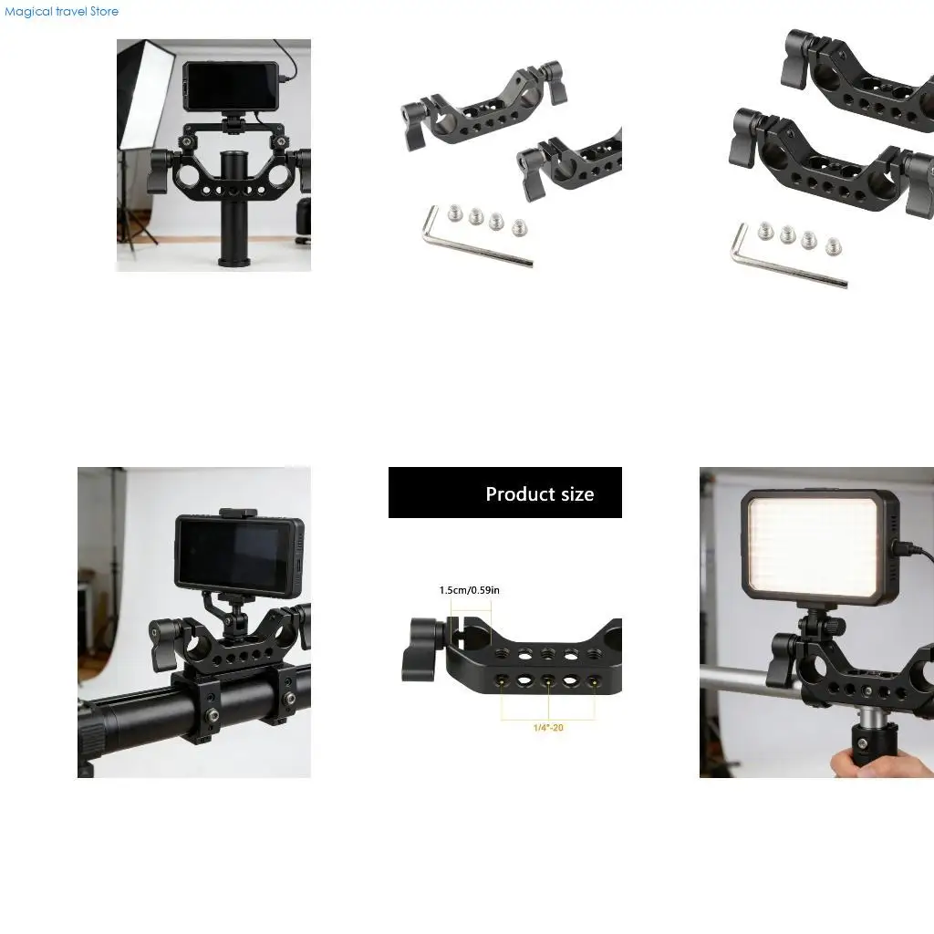 

N2UB Алюминиевый зажим для трубки с двойным отверстием 15 мм для установки трубопровода в клетке камеры DSLR
