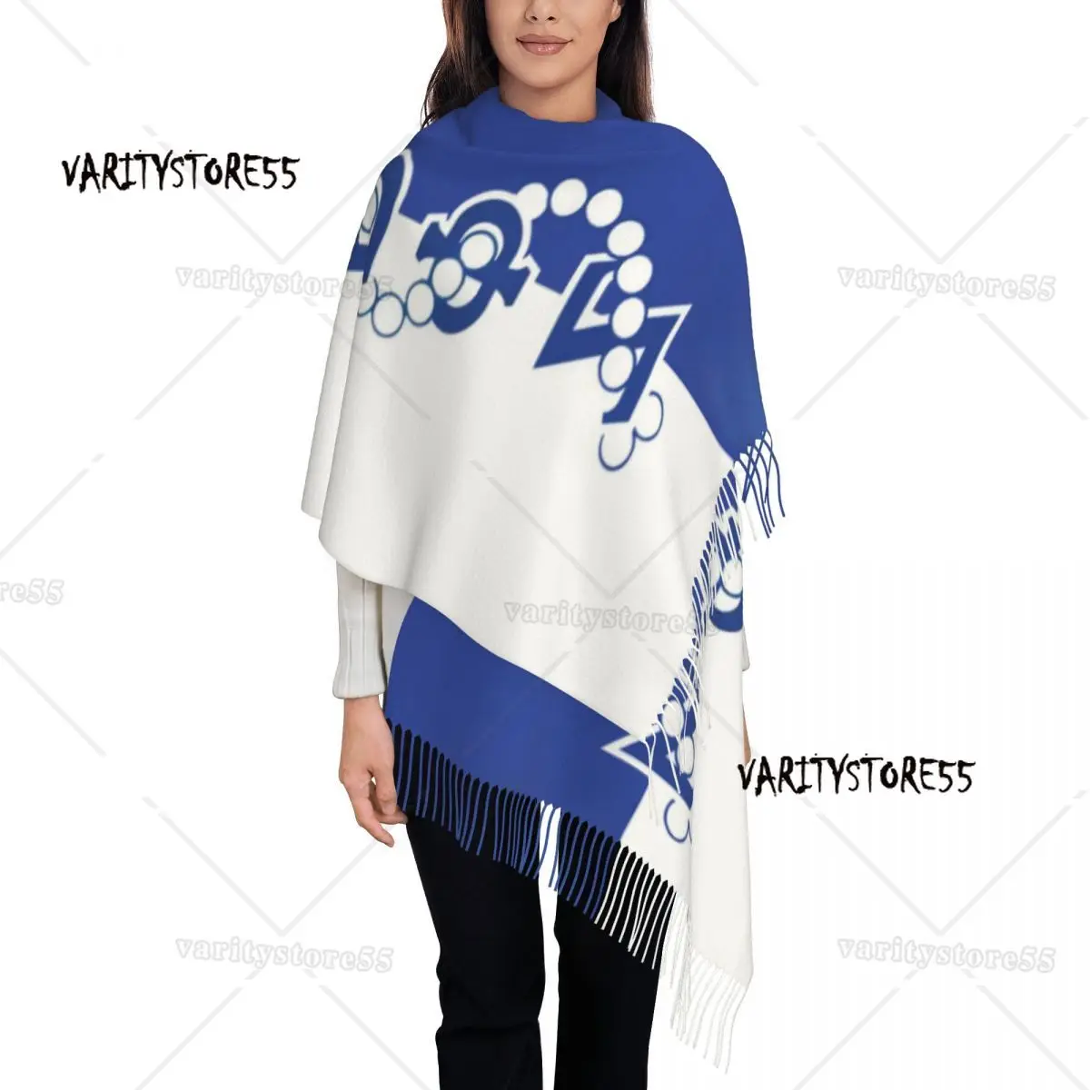 

Lady Large Zeta Phi Beta Logo Scarves Women Winter Fall Soft Warm Tassel Shawl Wraps ZOB Sorority Scarf