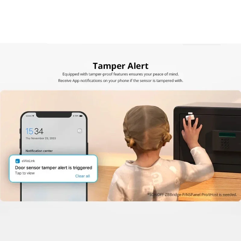 SONOFF SNZB-04P Zigbee Intelligent Porte Fenêtre Capteur D'alarme De Sécurité À Domicile Capteur Intelligent Scène Via EWelink Smartthings Alexa Google Home