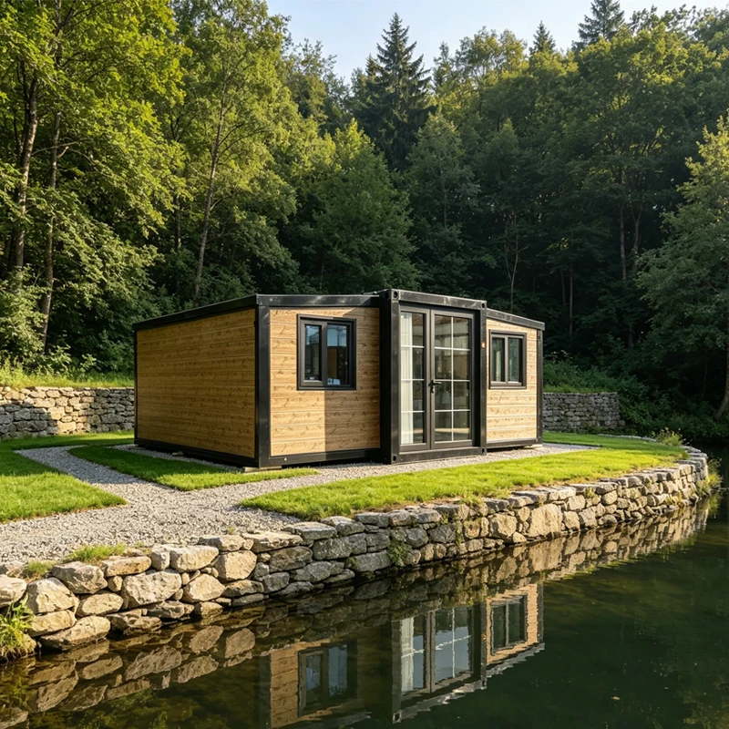 Luxury Prefab Container Home 20ft 40ft Expandable Sandwich Panel Modular Villa Kitchen Bathroom for Office Building Hotel Use