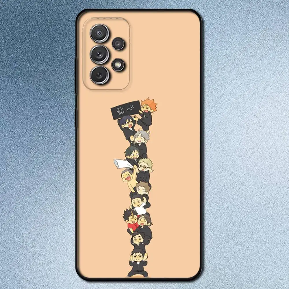 حافظة هاتف Amine H-Haikyuu لهاتف سامسونج S25، S24، S21، S22، S23، S30، Ultra، S20، Plus، Fe، Lite، Note، 10,9,5G غطاء أسود