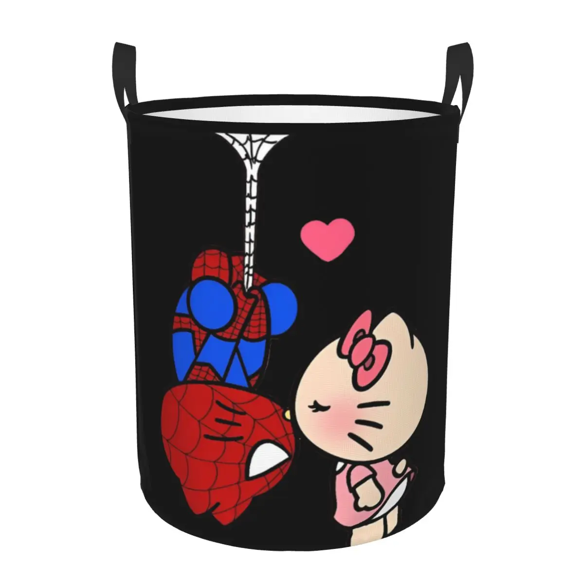 Spider-Man Kiss Hello Kitty Spider Man Toy Storage Box Collapsible Kids Toys Bin Organizer Basket for Playroom