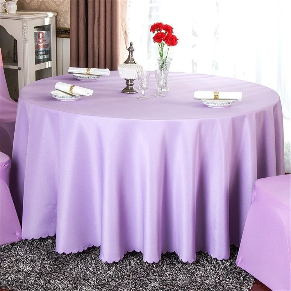 140cm Solid Table Cloth Round Satin Tablecloth Wedding Party Restaurant Home Table Cover