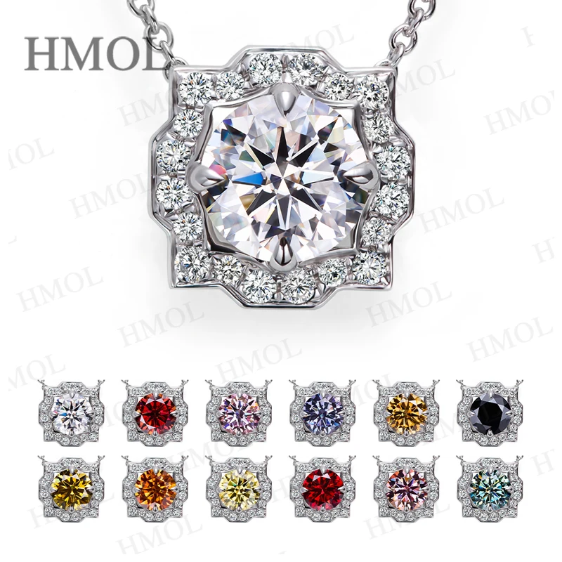 6.5 مللي متر 1CT جولة مويسانيتي قلادة قلادة D اللون مع GRA VVS1 925 فضة مجوهرات الأزياء للنساء هدايا عيد ميلاد