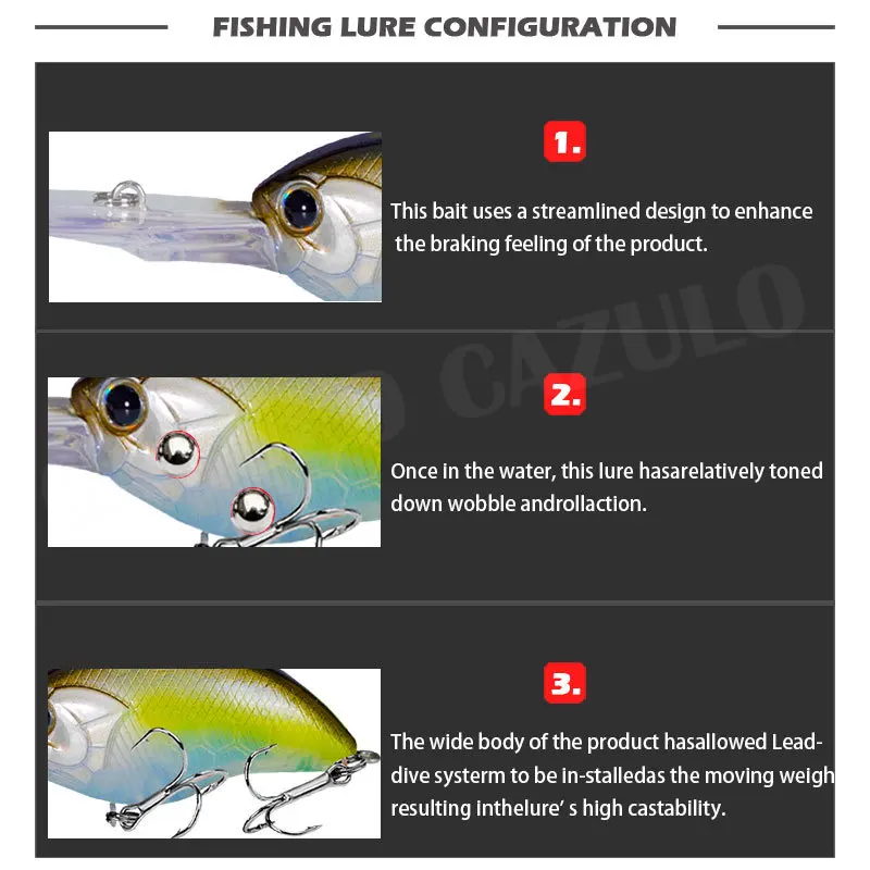 Fishing Accessories Lures Crankbait 12.3g 50mm Floating 0.8-3m Crank Minnow Isca Artificial Bait Wobbler Pesca Pike Fish Leurre