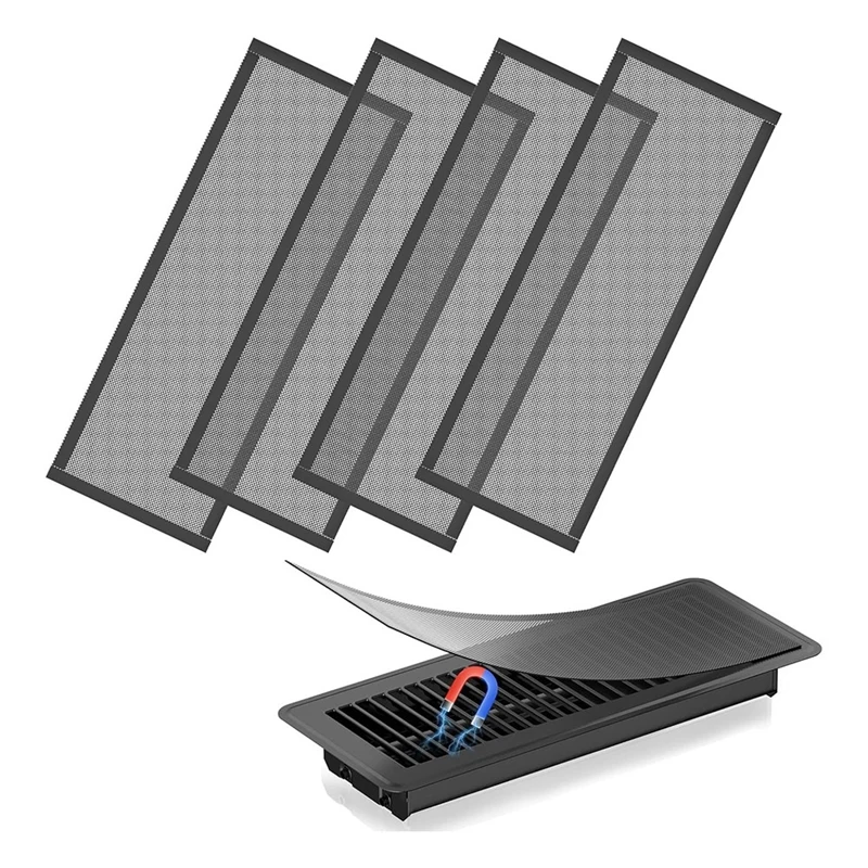 Floor Vent Covers,4X12in Magnetic Vent Covers Mesh Screen Air Vent Filter,Floor Register Vent Covers For Home Floor