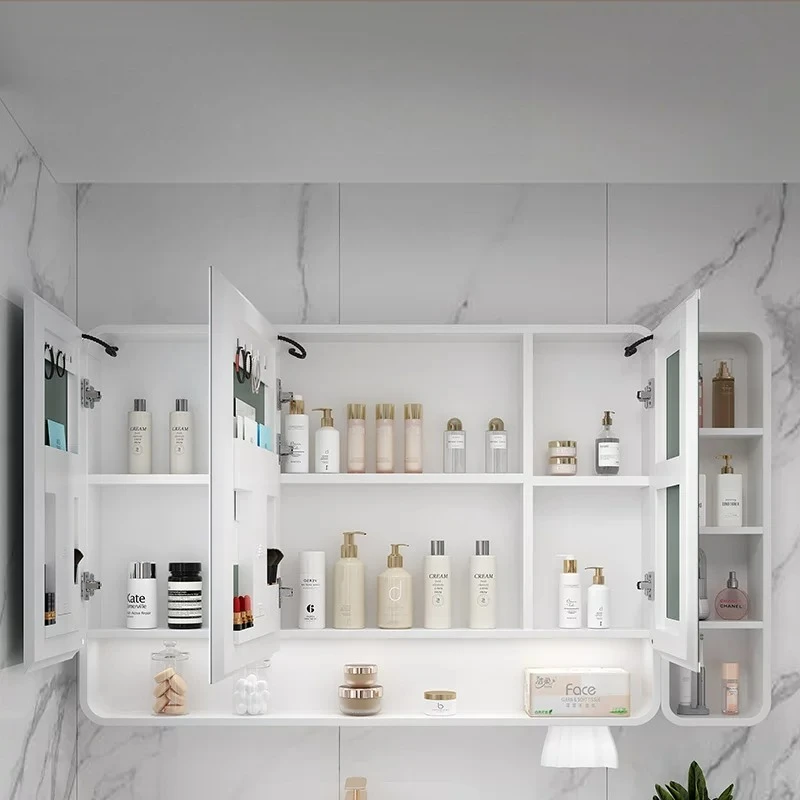 Vintage Professional Bathroom Cabinet Large Size Toilet Shelves Mirror Clear Perfume Cupboard Storage Vestidores Home Furniture