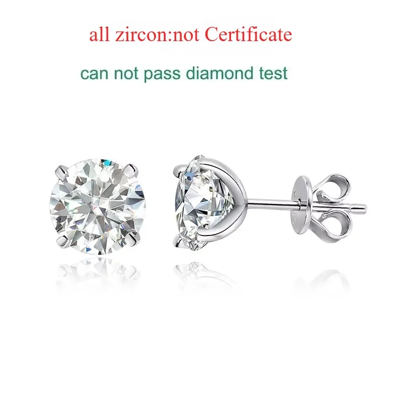 Smyoue Jeweils Moissanite Stud Earrings Silver 3
