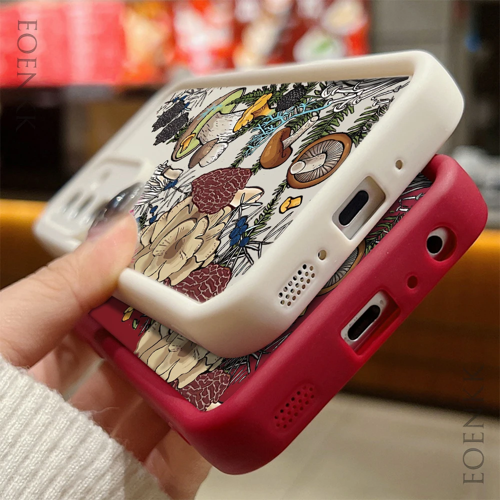 Colorful Mushroom Silicone Phone Case For Samsung Galaxy S25 S22 S21 S23 S20 S24 Ultra FE A35 15 A25 A55 Note 20 Plus 5G Cover