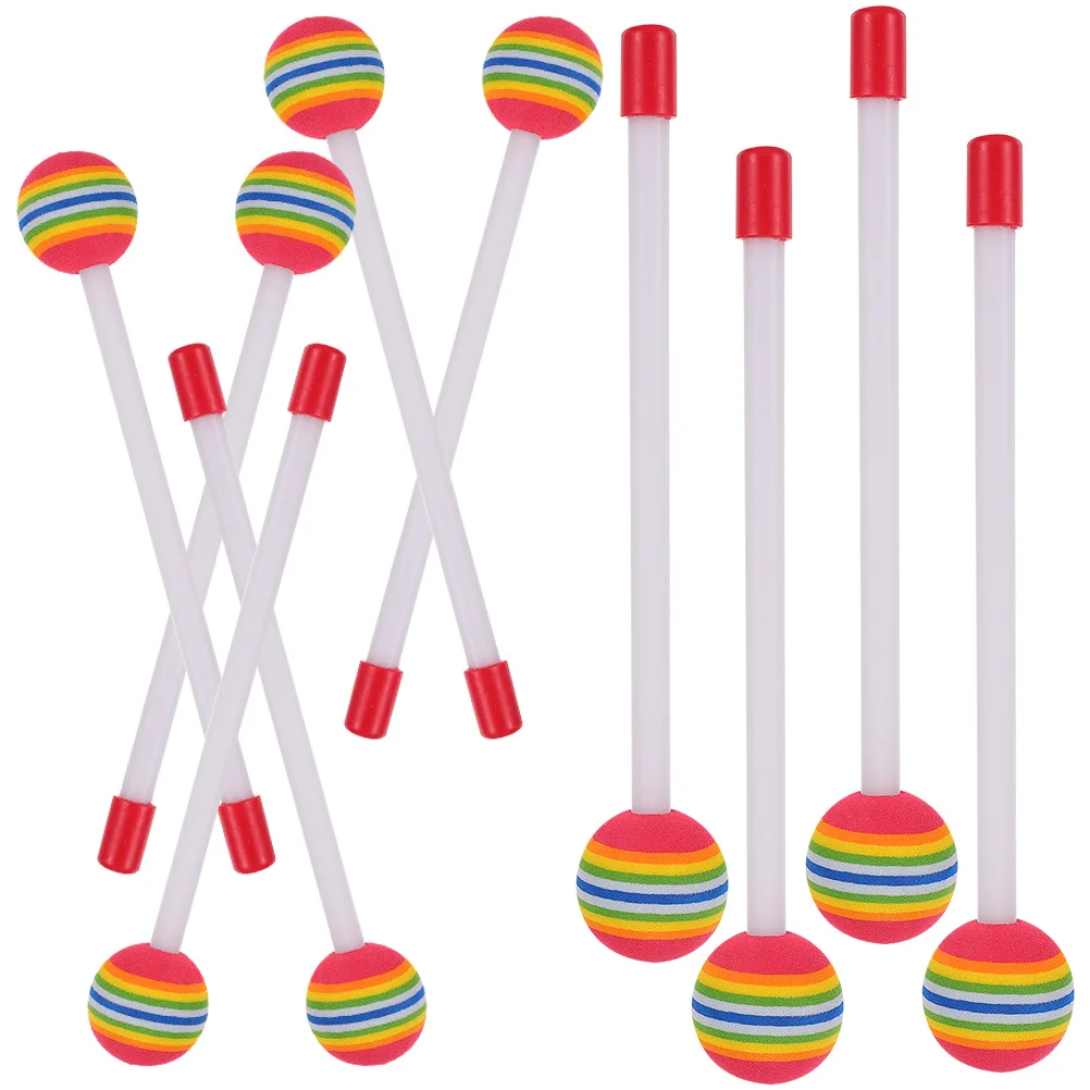 

10 Pcs Colored Drumsticks Beginner Accessories Plastic EVA Sponge Adult Percussion Mallets Safe Materials Construction