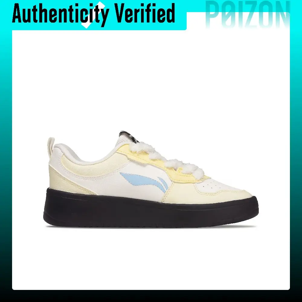 Li Ning First Cloud Funi Cheese Cat Low top Skateboard Shoes Women's White Yellow AGCV190-4(Team348-Funi )