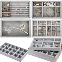 Nouvel organisateur de bijoux, plateau de rangement de bijoux en velours, présentoir d'anneaux, bracelets, colliers, boîte de rangement, vitrine, plateaux d'organisation de tiroir 5