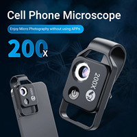 200X Zoom Phone Mini Pocket Microscope with CPL Lens LED Light Mobile Phone External Lens Portable Phone Microscope Camera