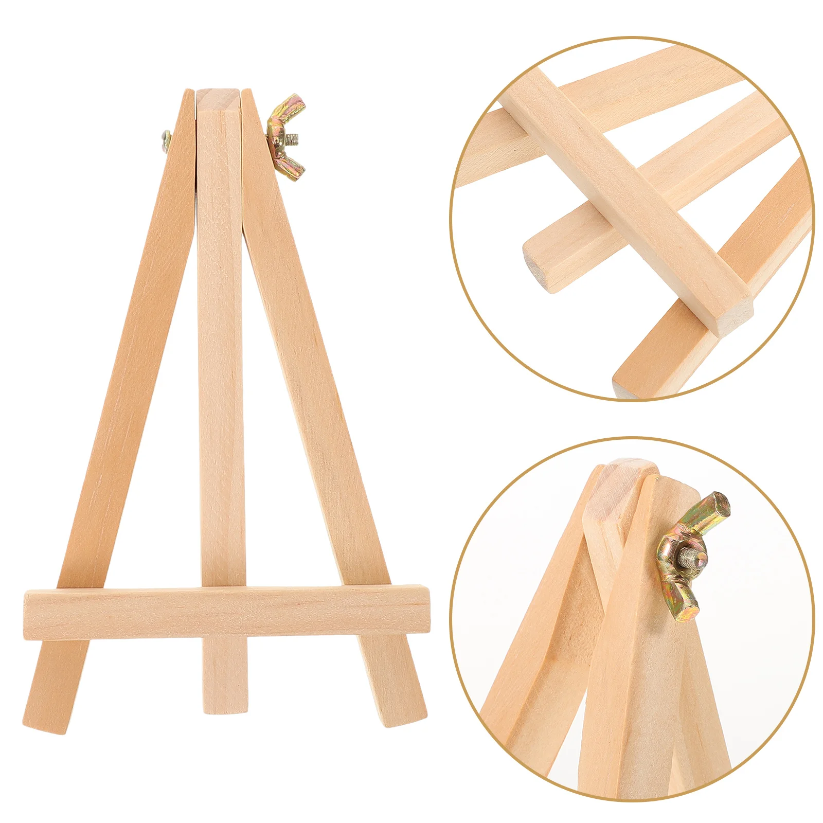 Photo Frame Tabletop Wood Display Bracket A-Frame Easel Painting Triangle Small Monitor Stand