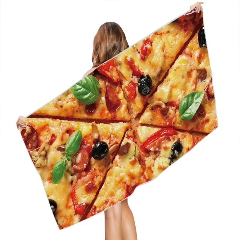 Delicious Food Beach Towel Pizza Pasta Gourmet Food Sand Free Quick Dry Large Bath Towels for Pool Gym Travel Swimming for Kids