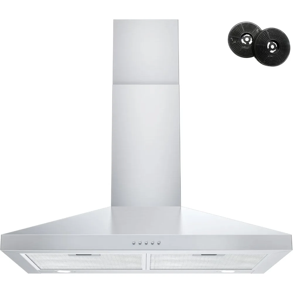 

Range Hood 30 Inch, Stainless Steel Wall Mount Kitchen Hood 450 CFM with 3 Speed Exhaust Fan,