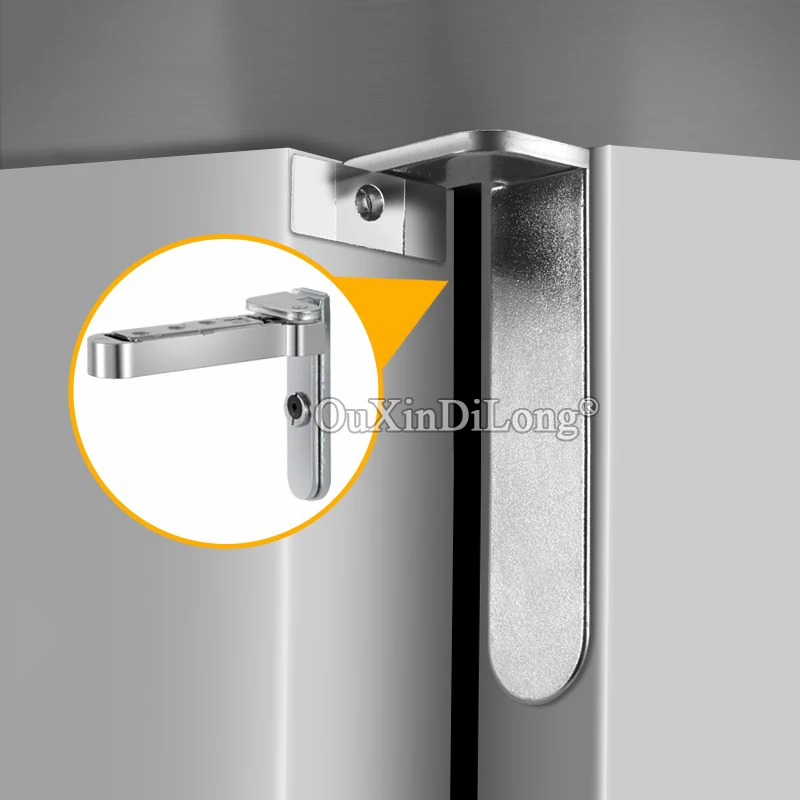 New 10Sets Three-dimensional Adjustable Heavy Door Hinges Invisible Hidden Door Pivot Hinges Install Up and Down Silver/Black