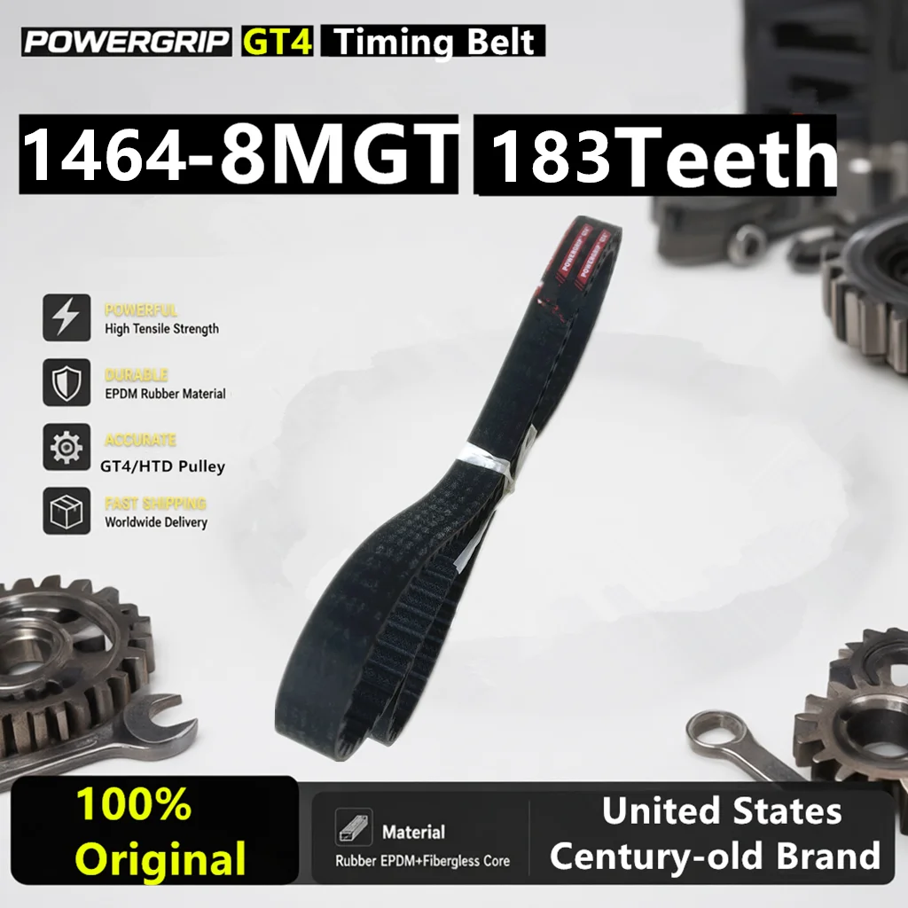 PowerGrip GT4 1464-8MGT 183 Teeth Arc Teeth Timing Belt 3D Printer CNC Machine Textile Machine Fan Belt Replacement for GT3/GT2
