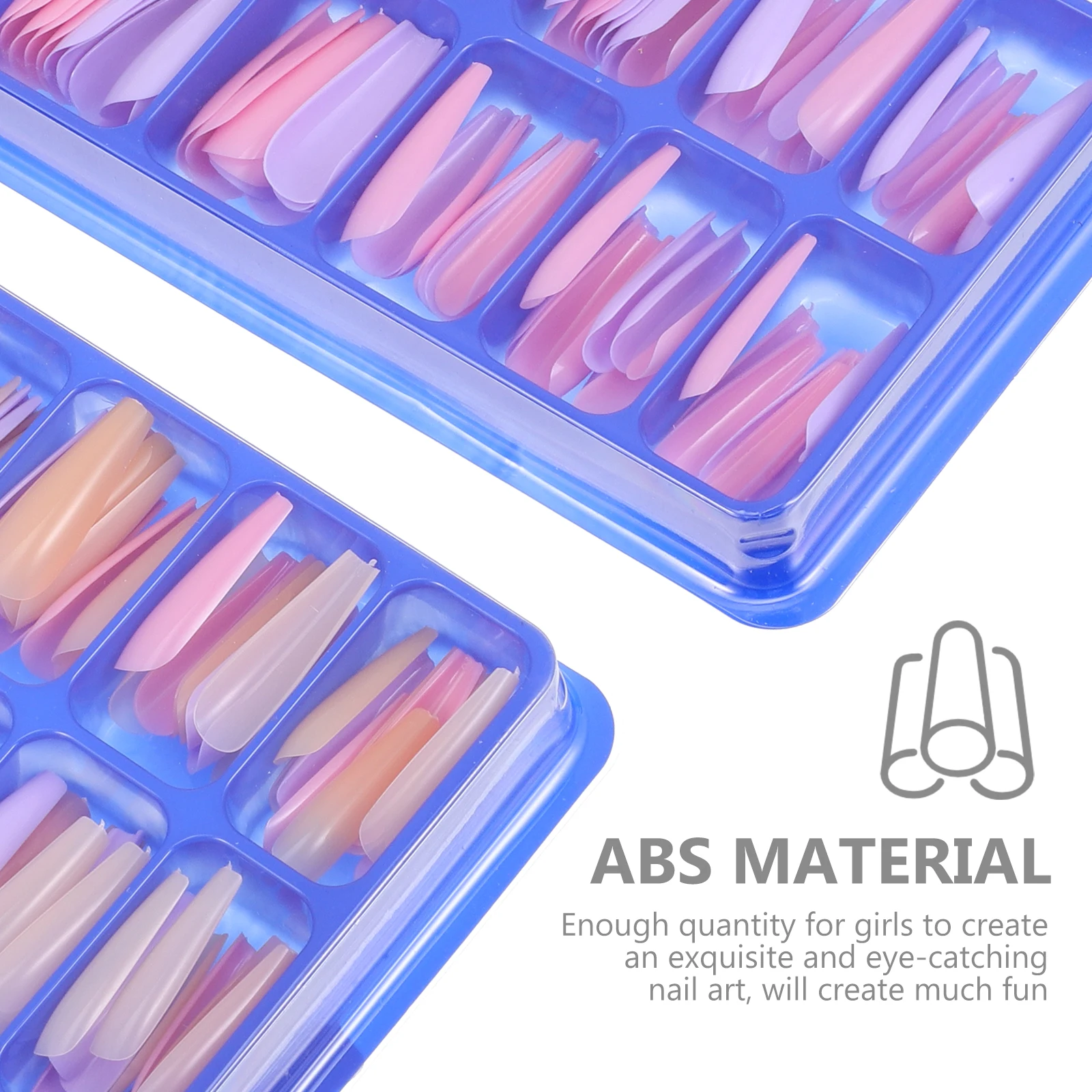 

200pcs Ballet False Nails Medium Length Detachable Nail Tips For Women Diy Fake Nails Solid Color Manicure Supplies Nail Art